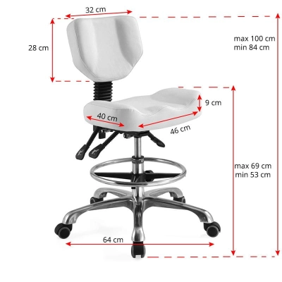 TABORET KOSMETYCZNY A-4299 BIAŁY getfull 547