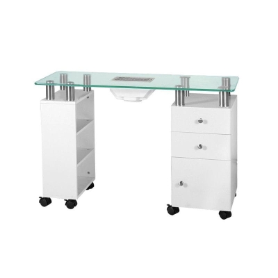 BIURKO GLASS Z POCHŁANIACZEM 013B BIAŁE getfull 320