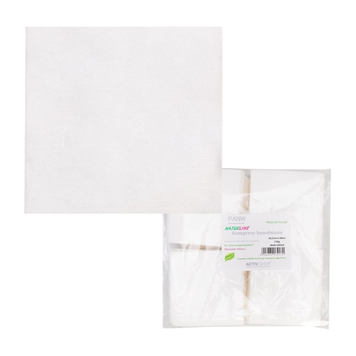 KOMPRESY BAWEŁNIANE NATURLINE 150G 16,5cm x18cm  getfull 3429