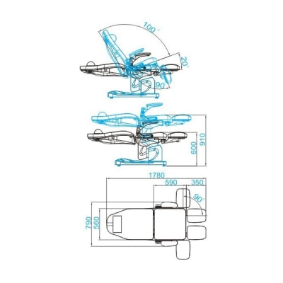 FOTEL PODOLOGICZNY ELEKTR. AZZURRO 709A 3 SILN. BIAŁY getfull 541