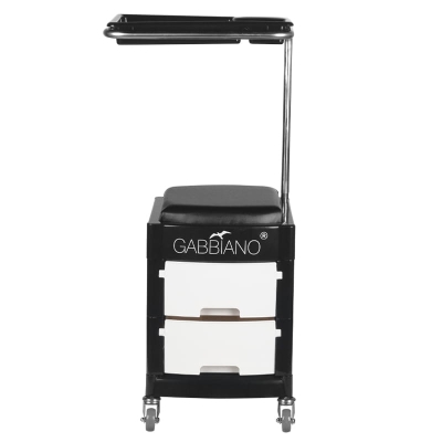 POMOCNIK - TABORET DO PEDICURE 16 PLUS CZARNY/BIAŁY getfull 1581
