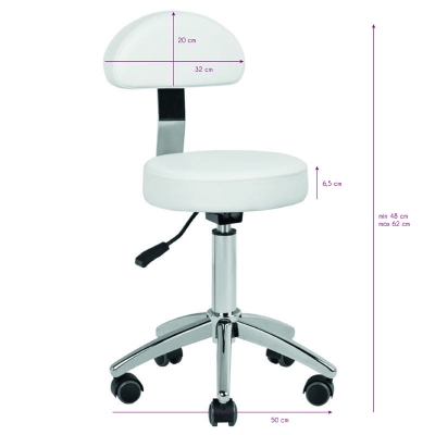 TABORET KOSMETYCZNY AM-304 BIAŁY getfull 126