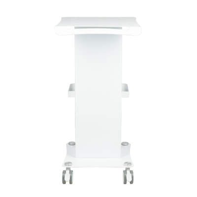 Biały Stolik Kosmetyczny pod Urządzenie Metalowy na Kółkach