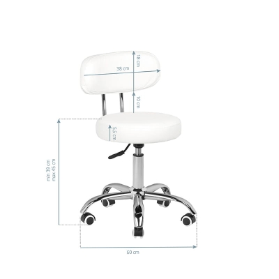 TABORET KOSMETYCZNY DO PEDICURE A-007 BIAŁY getfull 957