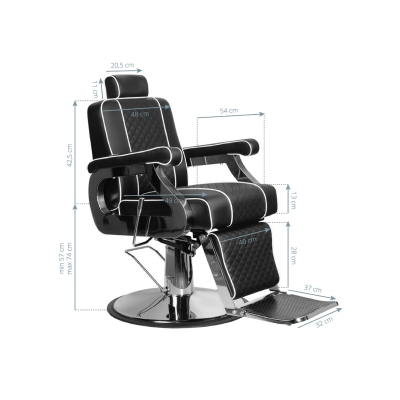 GABBIANO FOTEL BARBERSKI PAULO CZARNY getfull 1500