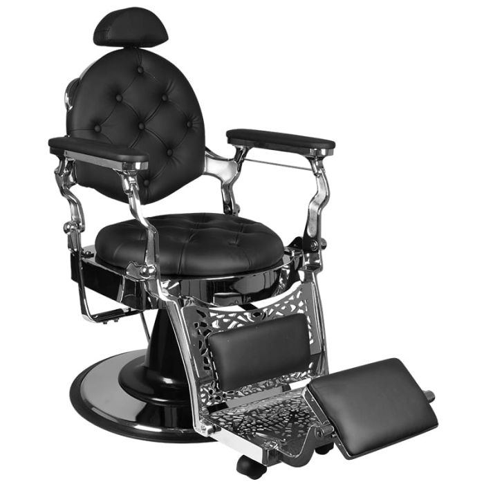GABBIANO FOTEL BARBERSKI GIULIO SILVER CZARNY getfull 3040