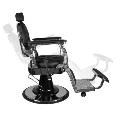 GABBIANO FOTEL BARBERSKI GIULIO SILVER CZARNY getfull 3040