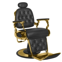 Fotel barberski Gabbiano Francesco Gold - Czarny
