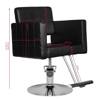 Fotel Fryzjerski z Podnóżkiem Hair System HS33 Czarny