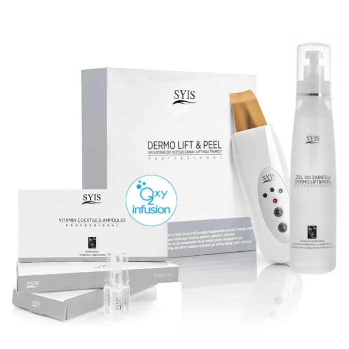 SYIS URZĄDZ. DERMO LIFT&amp;PEEL SKIN SCRUBBER ZŁOTA SZPATUŁA + KOSMETYKI SYIS getfull 3649