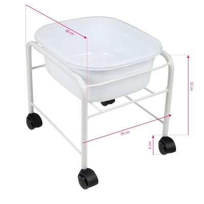 BRODZIK DO PEDICURE PROSTY Z KÓŁKAMI BIAŁY getfull 3930