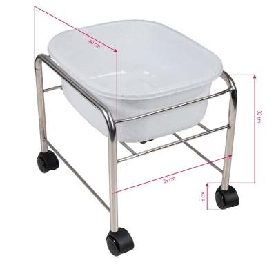 BRODZIK DO PEDICURE PROSTY Z KÓŁKAMI CHROM getfull 3932