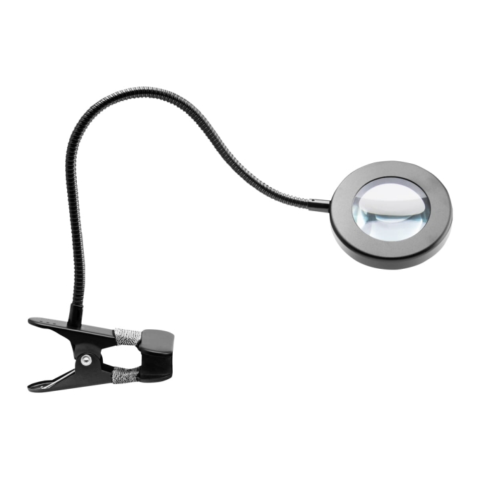 LAMPKA LUPA LED SNAKE RING NA BIURKO CZARNA getfull 4149