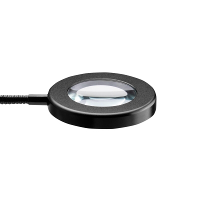LAMPKA LUPA LED SNAKE RING NA BIURKO CZARNA getfull 4149