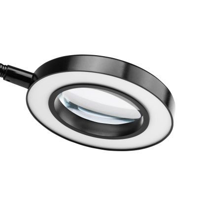 LAMPKA LUPA LED SNAKE RING NA BIURKO CZARNA getfull 4149