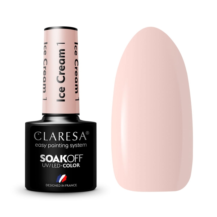 CLARESA lakier hybrydowy Ice cream 1 -5g getfull 4275