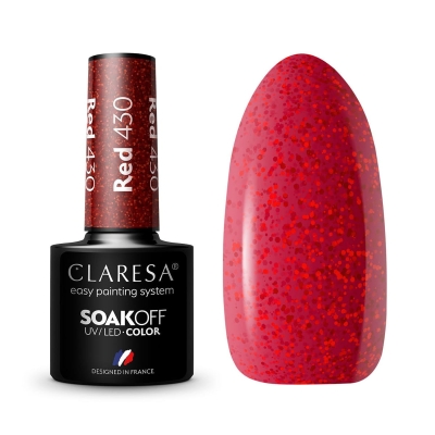 CLARESA Lakier hybrydowy RED 430 -5g getfull 4291