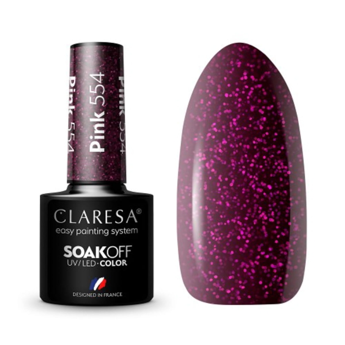 CLARESA Lakier hybrydowy PINK 554 -5g getfull 4325