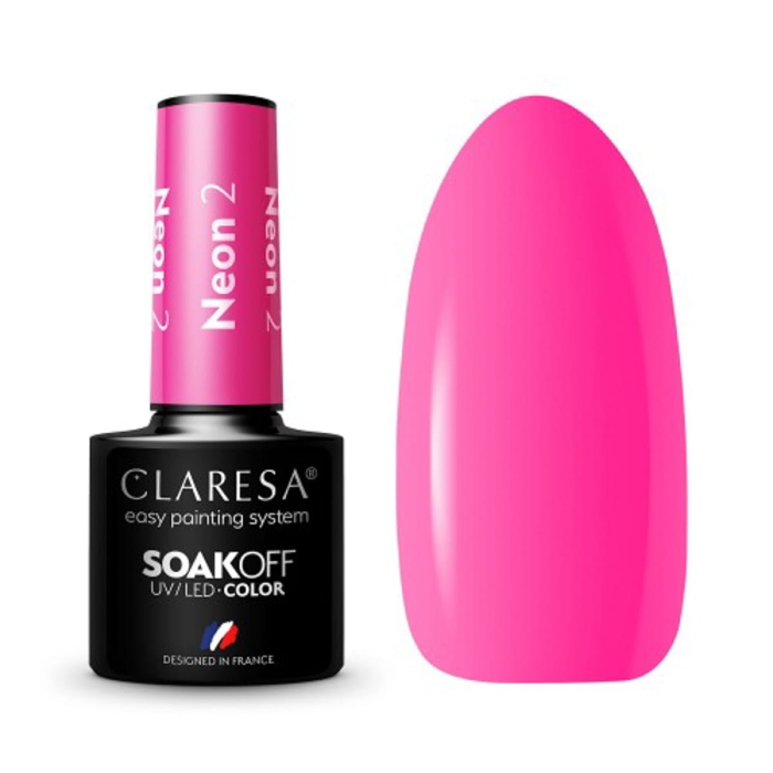 CLARESA Lakier hybrydowy NEON 2 -5g getfull 4389