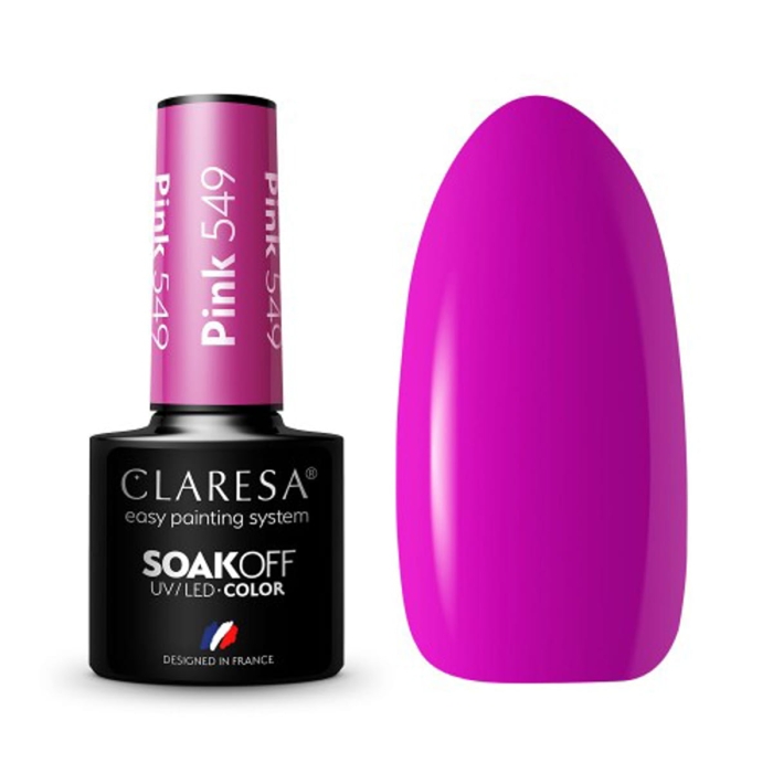 CLARESA Lakier hybrydowy PINK 549 -5g getfull 4932