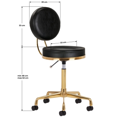 TABORET KOSMETYCZNY H5 ZŁOTY CZARNY getfull 4987