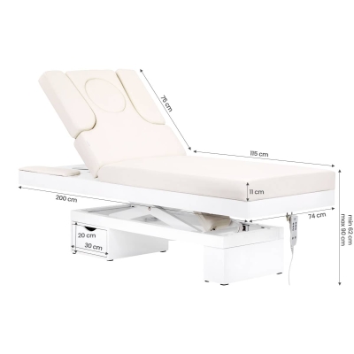 SPA LEŻANKA KOSMETYCZNA AZZURRO 815B ŚWIECĄCA WHITE getfull 3568