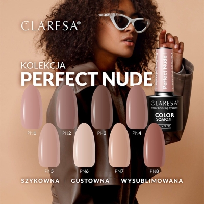 CLARESA Lakier hybrydowy PERFECT NUDE 8 -5g getfull 5227