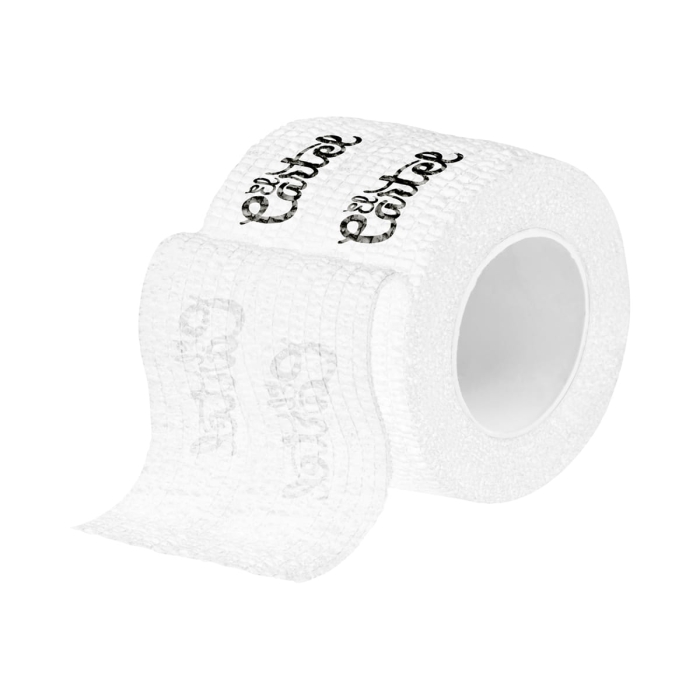 Owijka do gryfów, bandaż elastyczny - 4,5m x 5cm EL CARTEL - Biała + Text