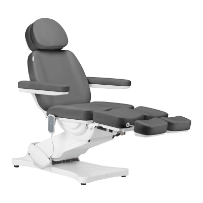 Szary fotel kosmetyczny z kołyską Sillon Classic Pedi