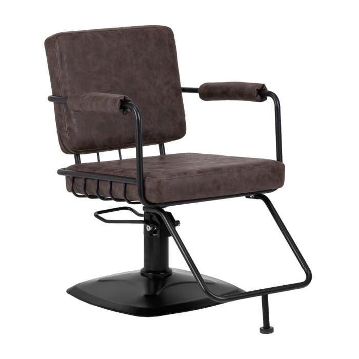 Fotel fryzjerski Gabbiano Katania Loft Old Leather Ciemny Brąz