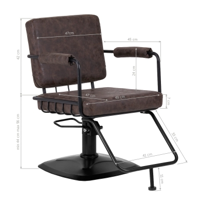 Fotel fryzjerski Gabbiano Katania Loft Old Leather Ciemny Brąz