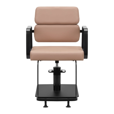 Fotel Fryzjerski Gabbiano Porto Beżowy na Czarnej Podstawie