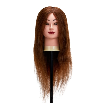 Główka Fryzjerska Włosy Naturalne 42cm Kolor 4H