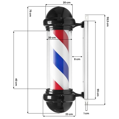 Słupek Barberski Duży Obrotowy Plafon Reklamowy  BB-02