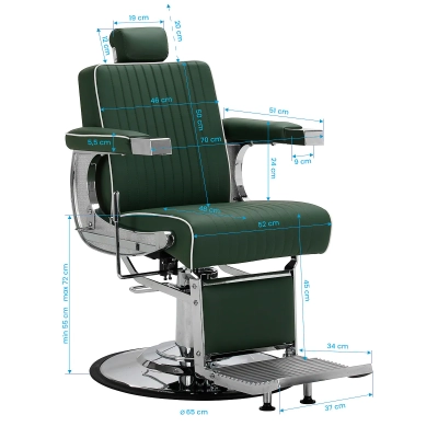 gabbiano-fotel-barberski-visionerio-zielony-chromowana-rama-wymiary-techniczne.webp