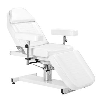 Fotel kosmetyczny hydrauliczny Sillon A 210DH z kołyską biały 