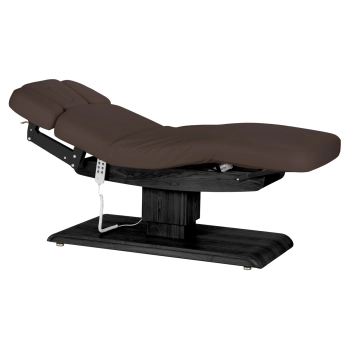 Leżanka SPA Sillon Relax brązowa ciemna z czarną podstawą