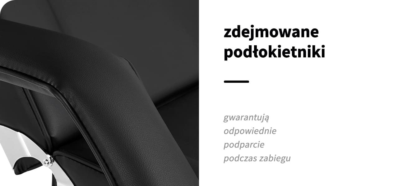 Czarny Fotel kosmetyczny z kuwetami - Sillon