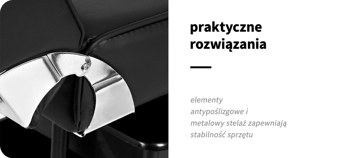 Czarny Fotel kosmetyczny z kuwetami - Sillon