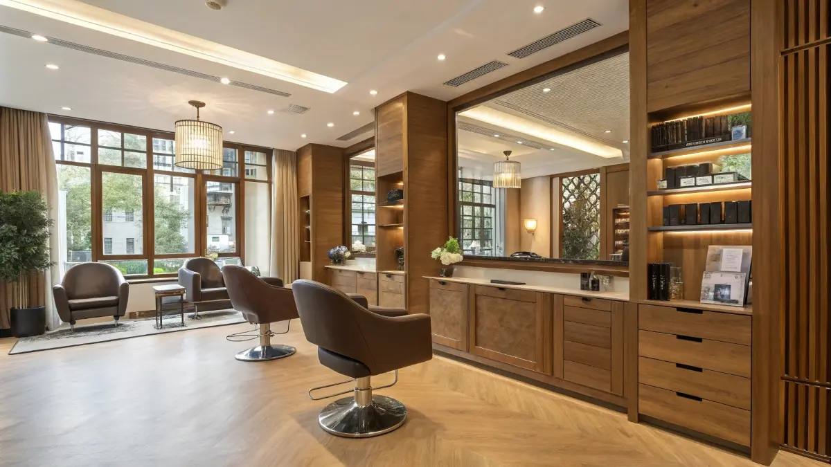 Elegancki salon fryzjerski w stylu nowoczesnym