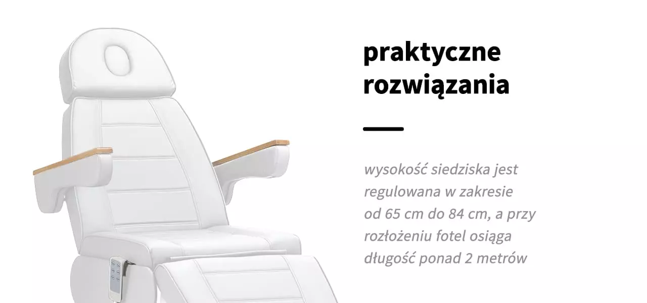 Biały Fotel Kosmetyczny Elektryczny SILLON LUX